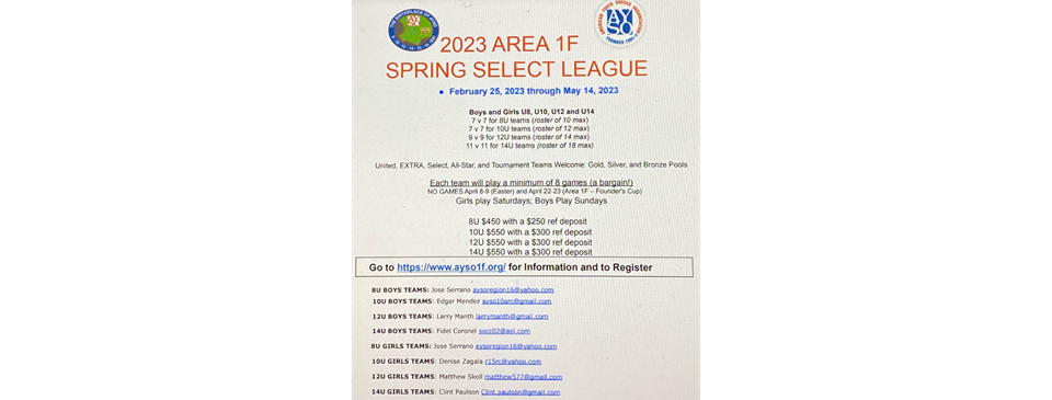 Area 1 F Spring League